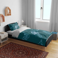Aloha Hawaii Floral Tapa Bedding Set Patchwork Teal LT7 - Polynesian Pride