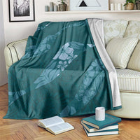 Aloha Hawaii Floral Tapa Blanket Patchwork Teal LT7 Teal - Polynesian Pride