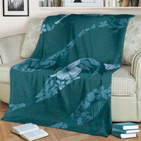Aloha Hawaii Floral Tapa Blanket Patchwork Teal LT7 - Polynesian Pride