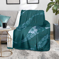 Aloha Hawaii Floral Tapa Blanket Patchwork Teal LT7 - Polynesian Pride