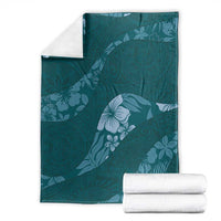 Aloha Hawaii Floral Tapa Blanket Patchwork Teal LT7 - Polynesian Pride