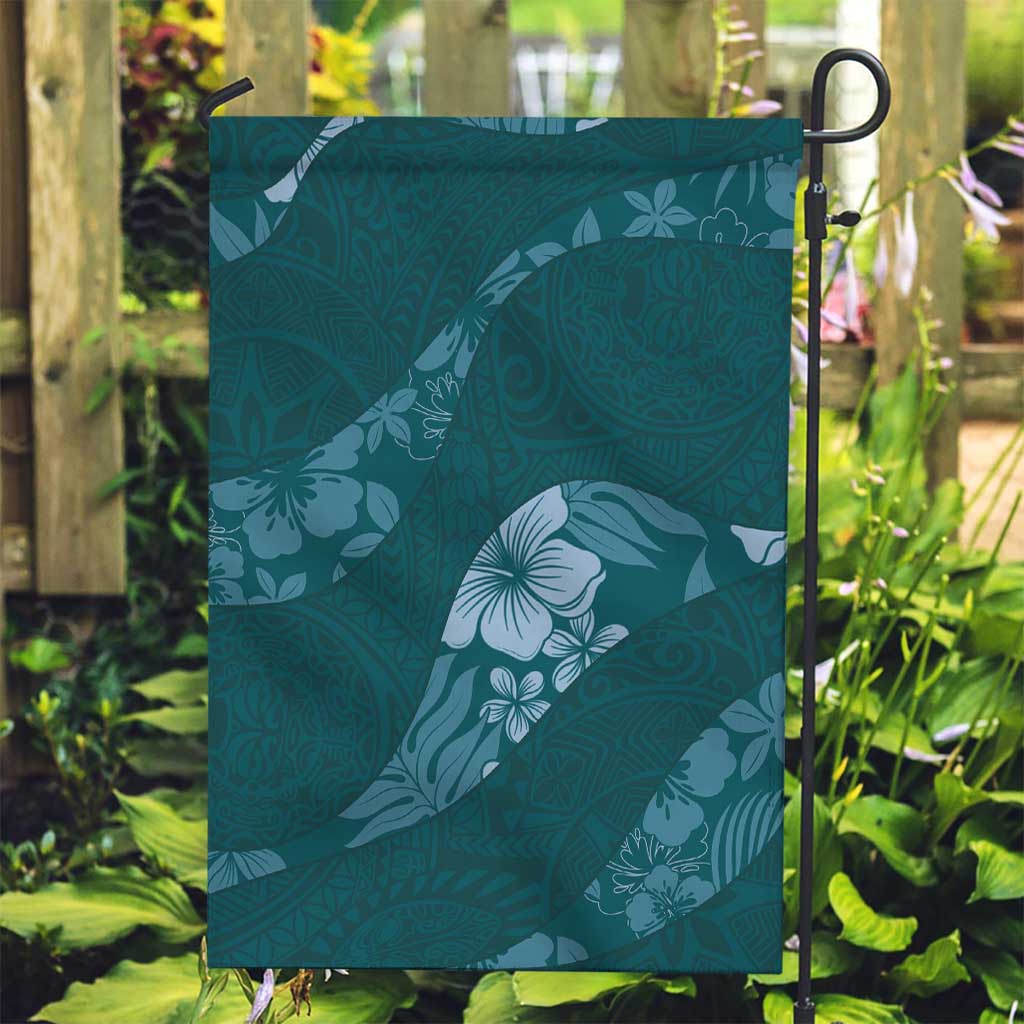 Aloha Hawaii Floral Tapa Garden Flag Patchwork Teal LT7 Garden Flag Teal - Polynesian Pride
