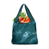 Aloha Hawaii Floral Tapa Grocery Bag Patchwork Teal LT7 1-pack One Size Teal - Polynesian Pride