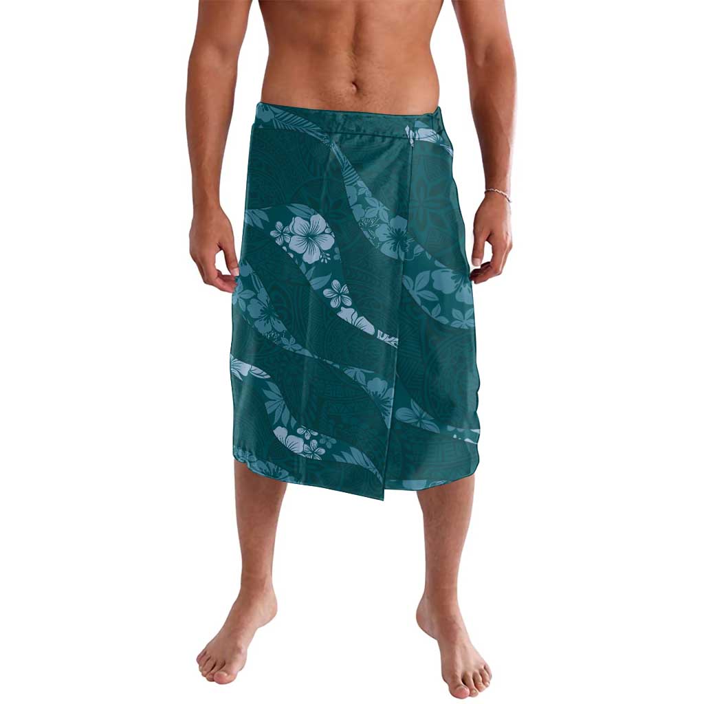 Aloha Hawaii Floral Tapa Lavalava Patchwork Teal LT7 Teal - Polynesian Pride