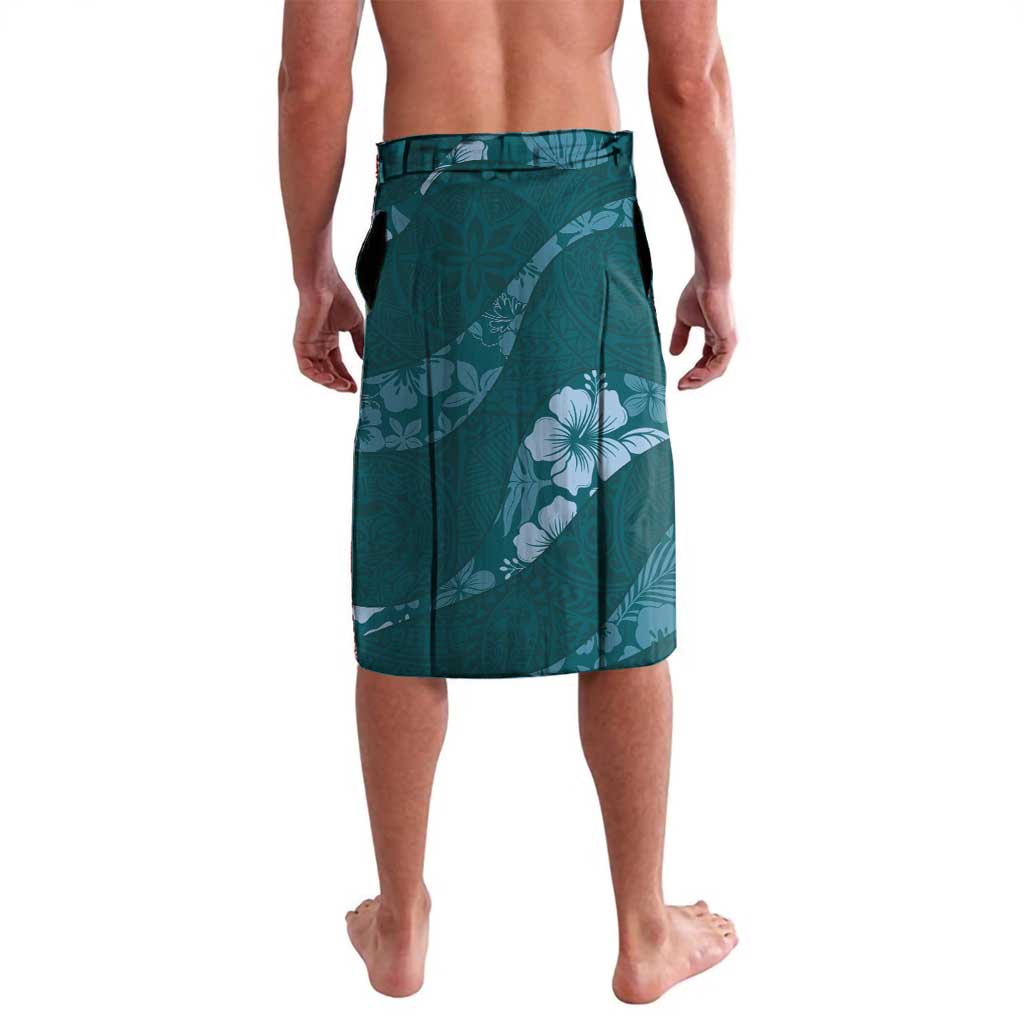 Aloha Hawaii Floral Tapa Lavalava Patchwork Teal LT7 - Polynesian Pride
