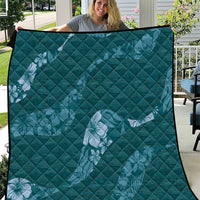 Aloha Hawaii Floral Tapa Quilt Patchwork Teal LT7 Teal - Polynesian Pride