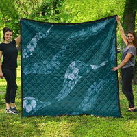 Aloha Hawaii Floral Tapa Quilt Patchwork Teal LT7 - Polynesian Pride