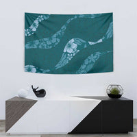 Aloha Hawaii Floral Tapa Tapestry Patchwork Teal LT7 - Polynesian Pride
