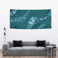 Aloha Hawaii Floral Tapa Tapestry Patchwork Teal LT7 - Polynesian Pride