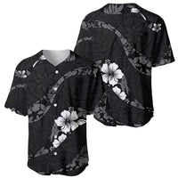 Aloha Hawaii Floral Tapa Baseball Jersey Patchwork Charcoal LT7 - Polynesian Pride