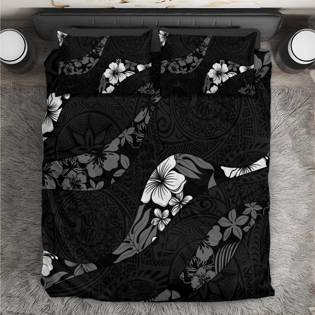 Aloha Hawaii Floral Tapa Bedding Set Patchwork Charcoal LT7 Charcoal - Polynesian Pride