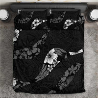 Aloha Hawaii Floral Tapa Bedding Set Patchwork Charcoal LT7 Charcoal - Polynesian Pride