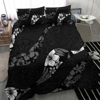 Aloha Hawaii Floral Tapa Bedding Set Patchwork Charcoal LT7 - Polynesian Pride