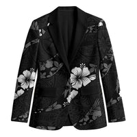 Aloha Hawaii Floral Tapa Blazer Patchwork Charcoal LT7 Unisex Charcoal - Polynesian Pride