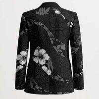 Aloha Hawaii Floral Tapa Blazer Patchwork Charcoal LT7 - Polynesian Pride