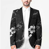 Aloha Hawaii Floral Tapa Blazer Patchwork Charcoal LT7 - Polynesian Pride