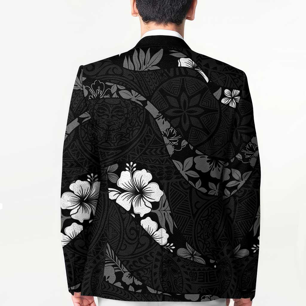 Aloha Hawaii Floral Tapa Blazer Patchwork Charcoal LT7 - Polynesian Pride