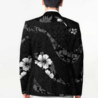 Aloha Hawaii Floral Tapa Blazer Patchwork Charcoal LT7 - Polynesian Pride