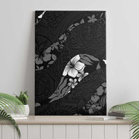 Aloha Hawaii Floral Tapa Canvas Wall Art Patchwork Charcoal LT7 - Polynesian Pride