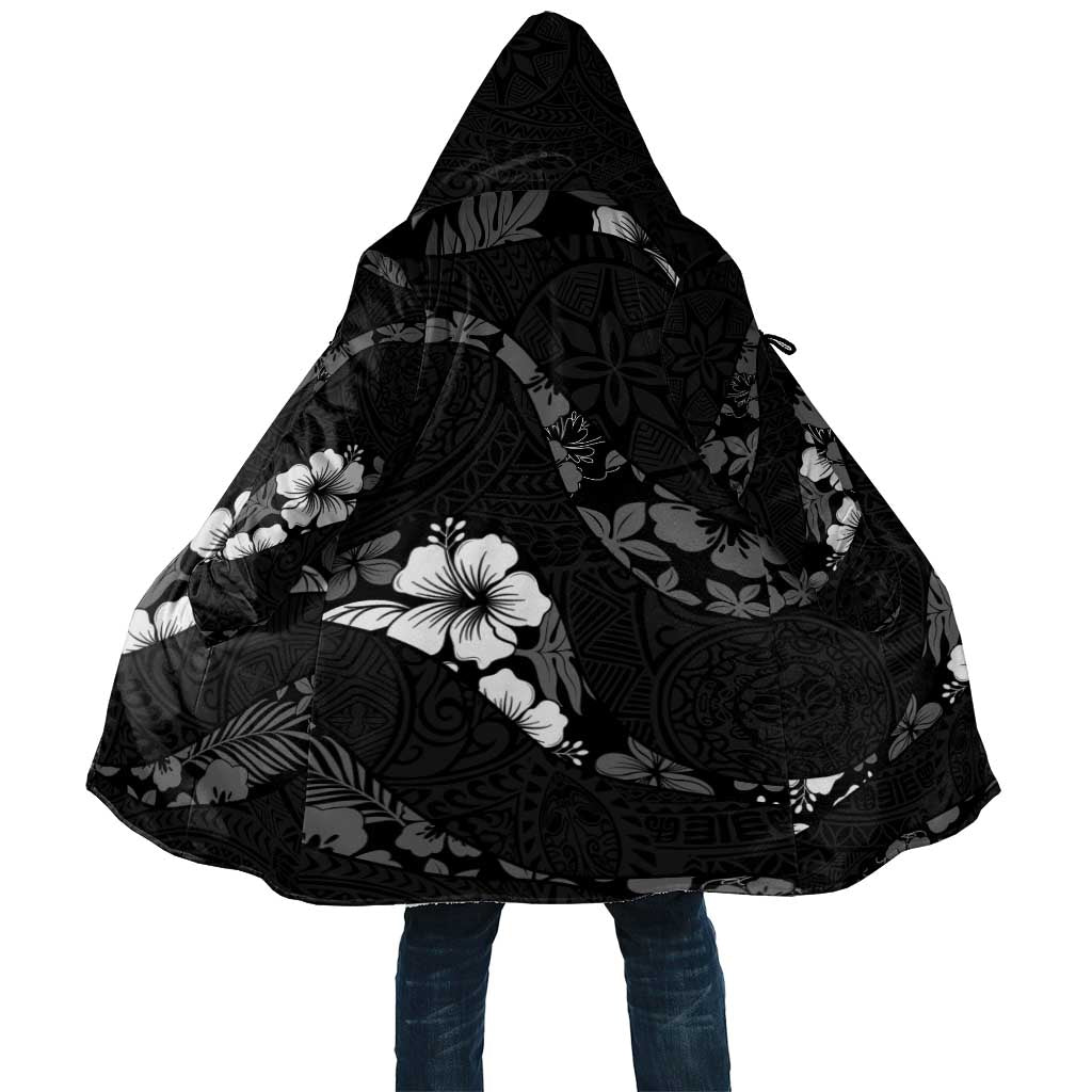 Aloha Hawaii Floral Tapa Cloak Patchwork Charcoal LT7 Unisex Charcoal - Polynesian Pride