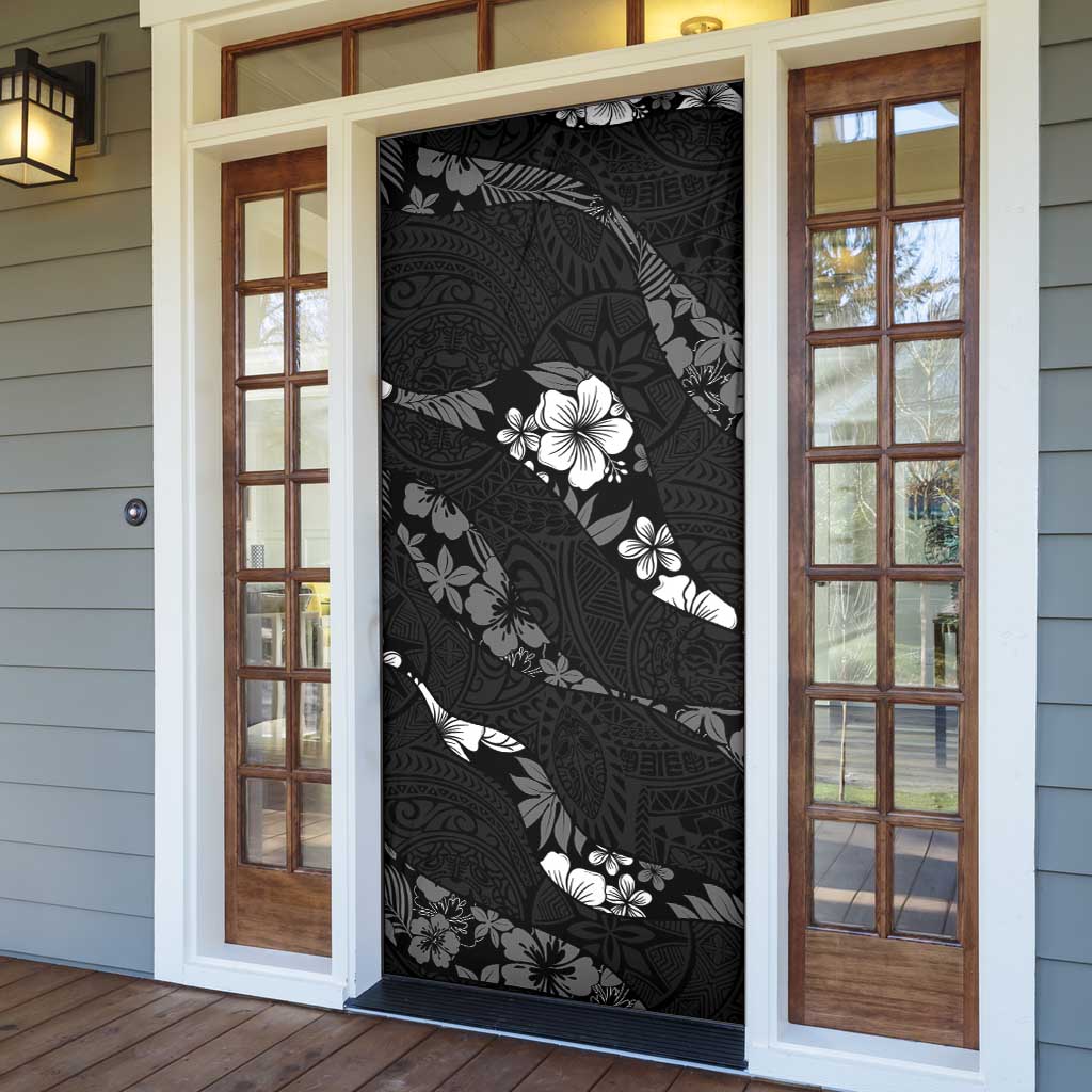 Aloha Hawaii Floral Tapa Door Cover Patchwork Charcoal LT7 - Polynesian Pride