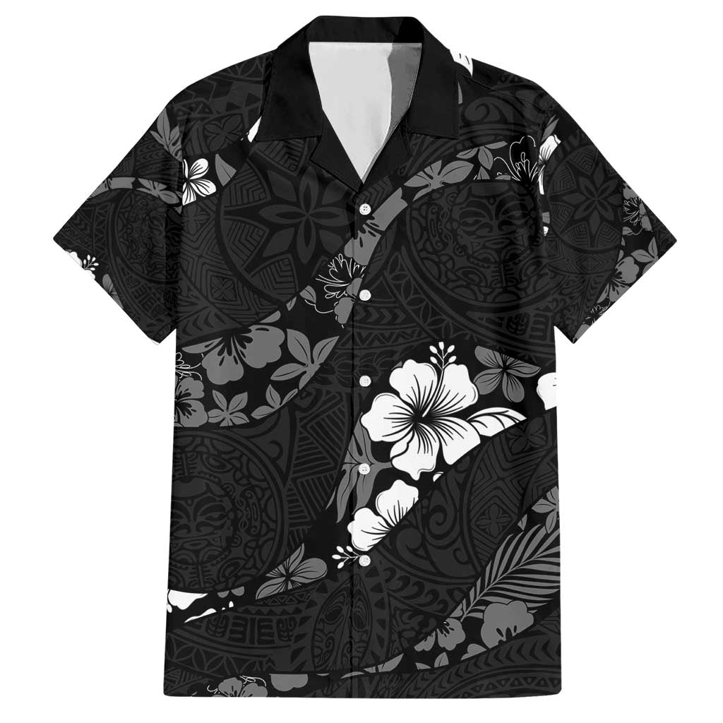Aloha Hawaii Floral Tapa Hawaiian Shirt Patchwork Charcoal LT7 Charcoal - Polynesian Pride