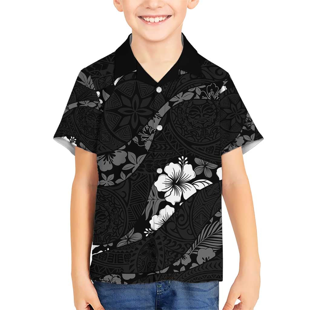 Aloha Hawaii Floral Tapa Hawaiian Shirt Patchwork Charcoal LT7 - Polynesian Pride