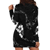 Aloha Hawaii Floral Tapa Hoodie Dress Patchwork Charcoal LT7 - Polynesian Pride