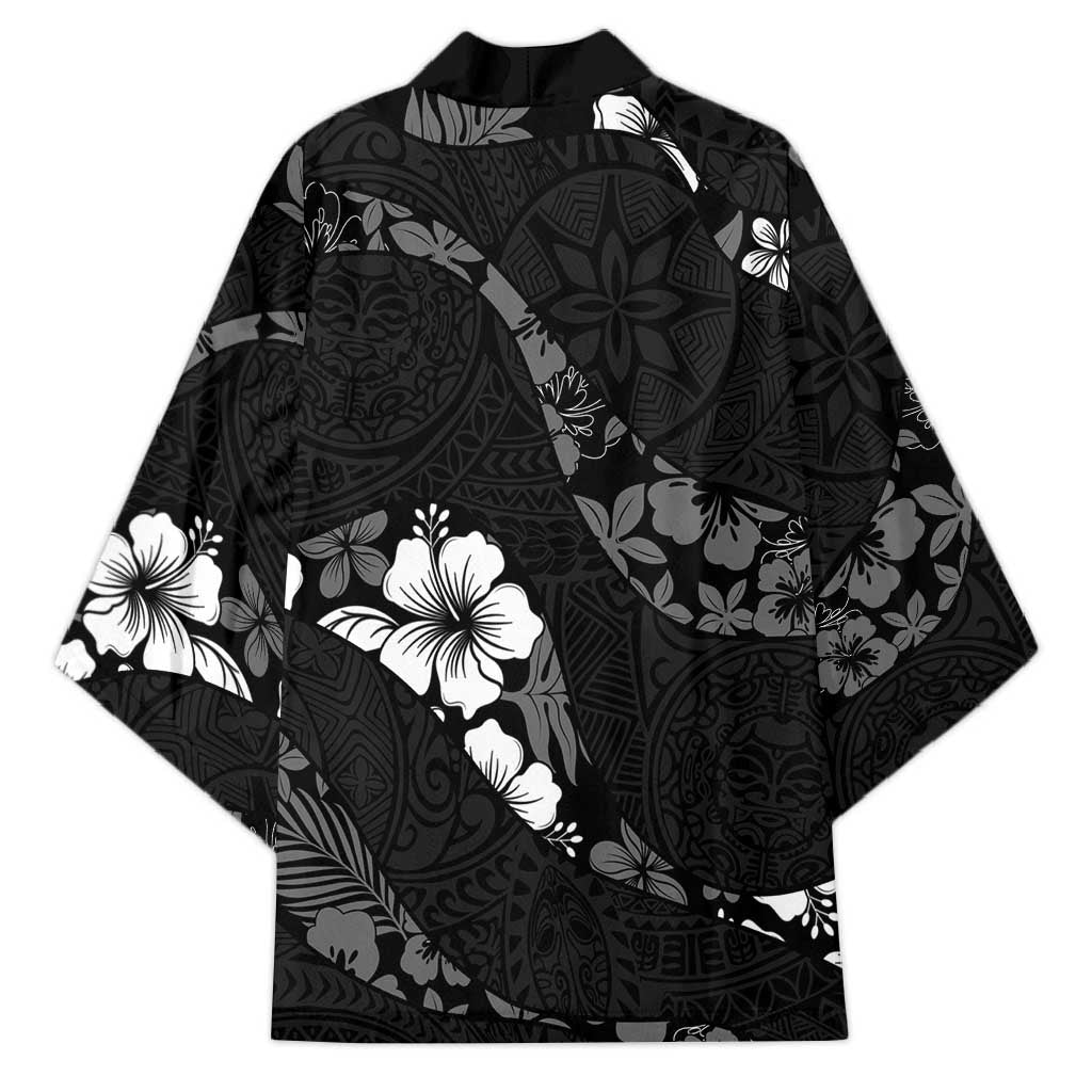 Aloha Hawaii Floral Tapa Kimono Patchwork Charcoal LT7 - Polynesian Pride
