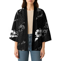 Aloha Hawaii Floral Tapa Kimono Patchwork Charcoal LT7 - Polynesian Pride