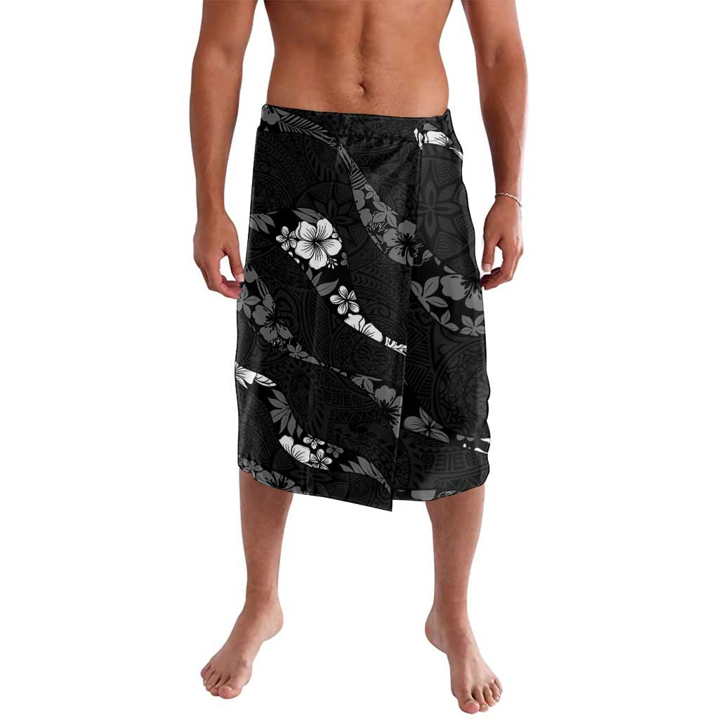 Aloha Hawaii Floral Tapa Lavalava Patchwork Charcoal LT7 Charcoal - Polynesian Pride