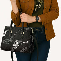 Aloha Hawaii Floral Tapa Leather Bag Patchwork Charcoal LT7 - Polynesian Pride