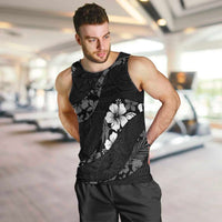 Aloha Hawaii Floral Tapa Men Tank Top Patchwork Charcoal LT7 Charcoal - Polynesian Pride