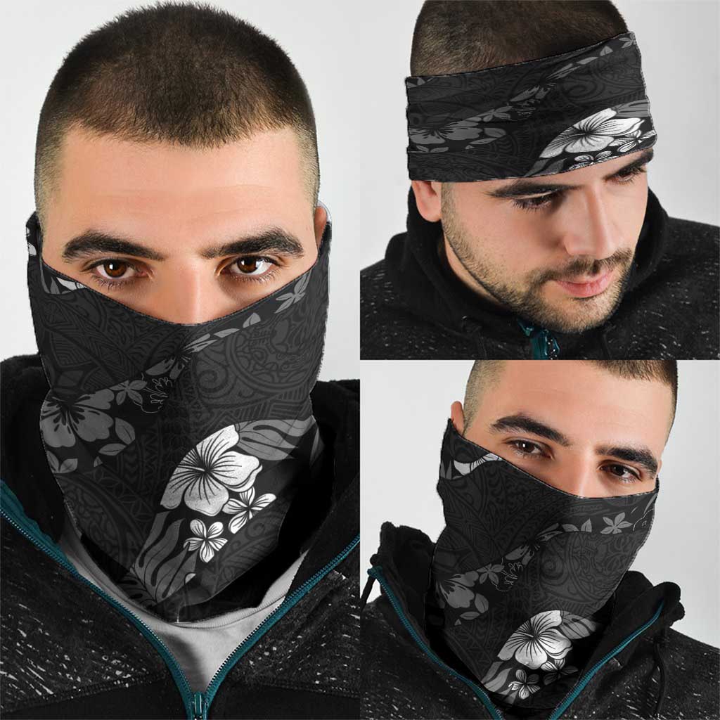 Aloha Hawaii Floral Tapa Neck Gaiter Patchwork Charcoal LT7 - Polynesian Pride
