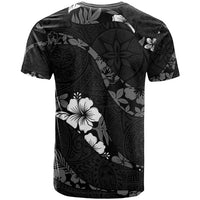 Aloha Hawaii Floral Tapa T Shirt Patchwork Charcoal LT7 - Polynesian Pride