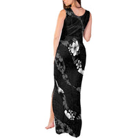 Aloha Hawaii Floral Tapa Tank Maxi Dress Patchwork Charcoal LT7 - Polynesian Pride