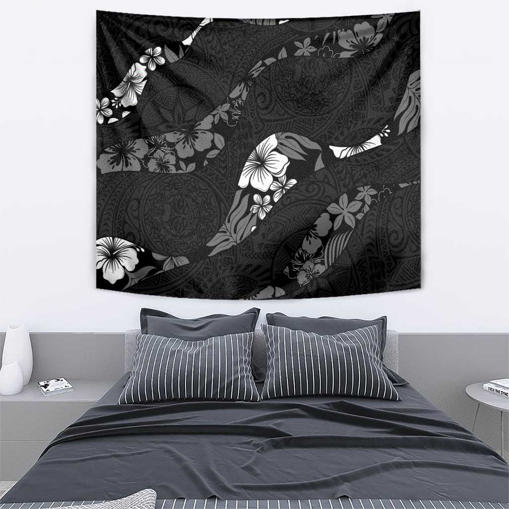 Aloha Hawaii Floral Tapa Tapestry Patchwork Charcoal LT7 - Polynesian Pride