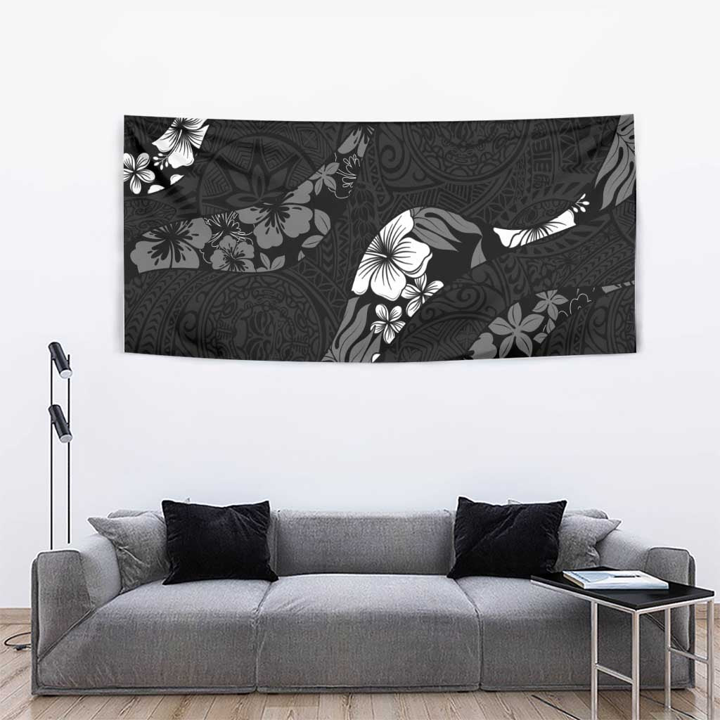 Aloha Hawaii Floral Tapa Tapestry Patchwork Charcoal LT7 - Polynesian Pride