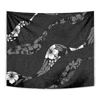 Aloha Hawaii Floral Tapa Tapestry Patchwork Charcoal LT7 - Polynesian Pride