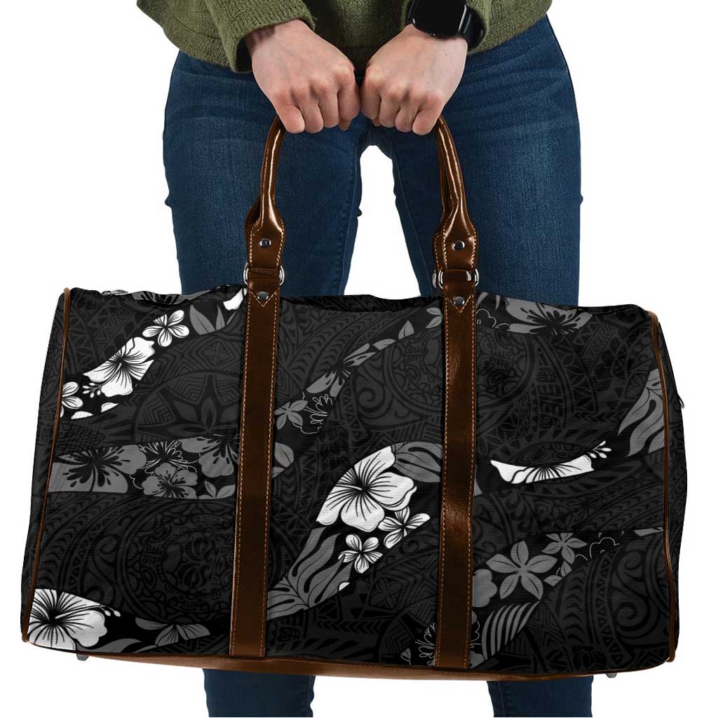 Aloha Hawaii Floral Tapa Travel Bag Patchwork Charcoal LT7 Charcoal - Polynesian Pride