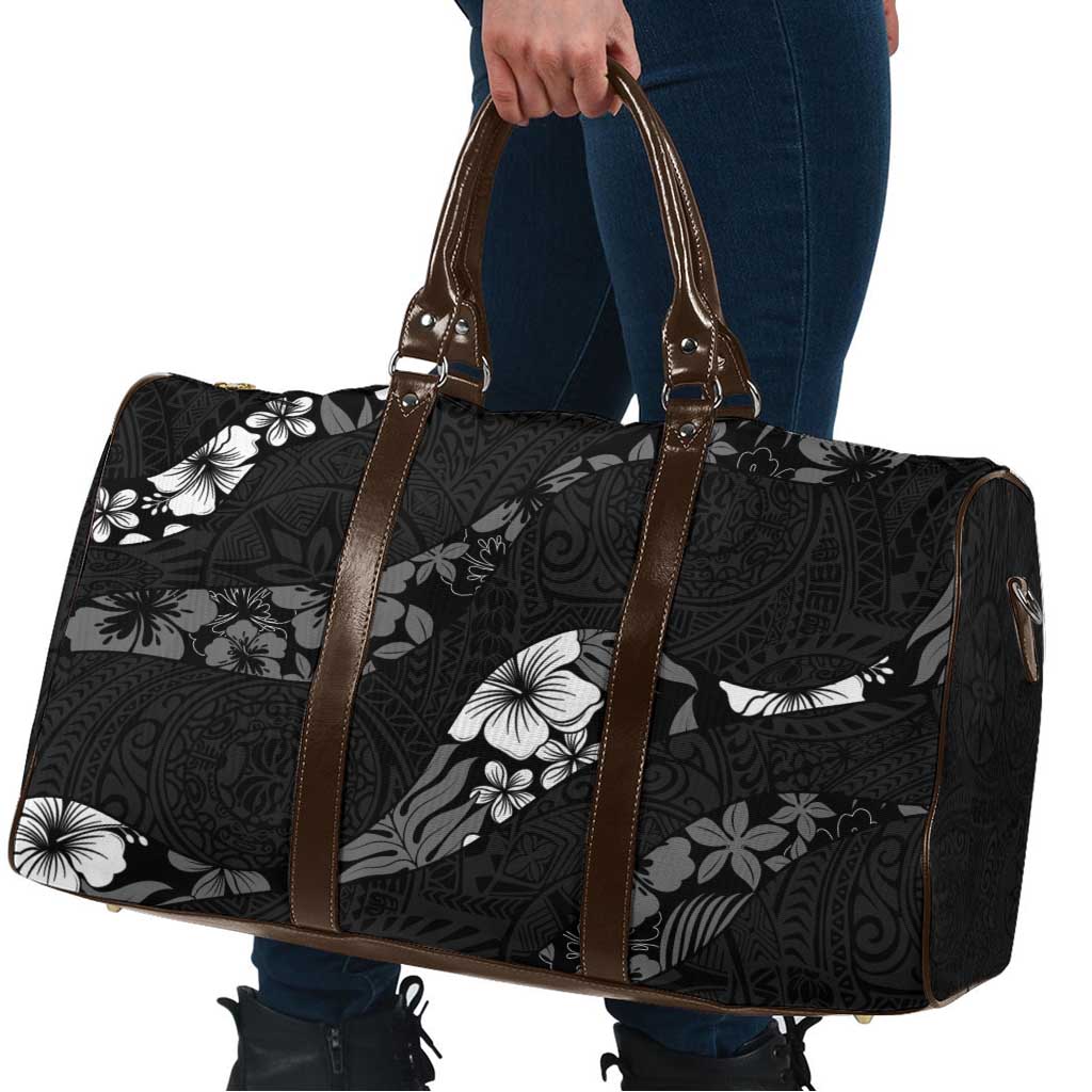 Aloha Hawaii Floral Tapa Travel Bag Patchwork Charcoal LT7 - Polynesian Pride