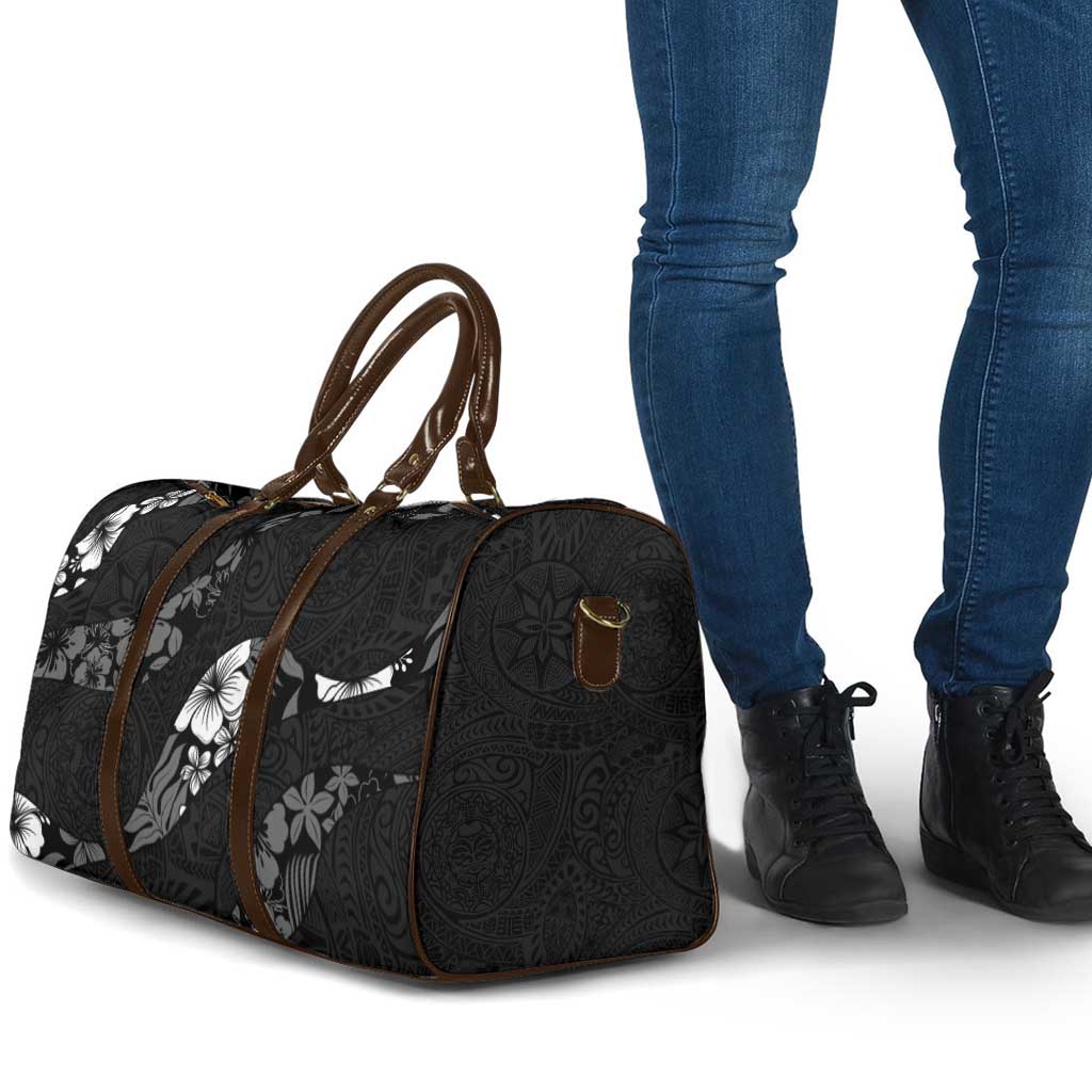 Aloha Hawaii Floral Tapa Travel Bag Patchwork Charcoal LT7 - Polynesian Pride