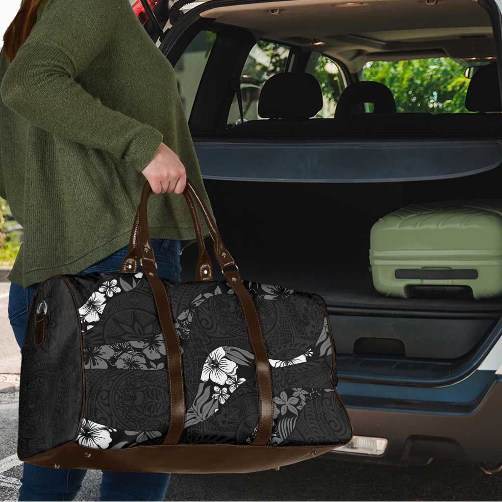 Aloha Hawaii Floral Tapa Travel Bag Patchwork Charcoal LT7 - Polynesian Pride