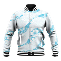 Aloha Hawaii Floral Tapa Baseball Jacket Patchwork Turquoise LT7 Unisex Turquoise - Polynesian Pride