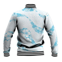 Aloha Hawaii Floral Tapa Baseball Jacket Patchwork Turquoise LT7 - Polynesian Pride