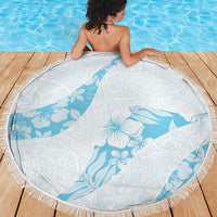 Aloha Hawaii Floral Tapa Beach Blanket Patchwork Turquoise LT7 - Polynesian Pride
