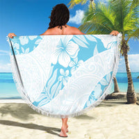 Aloha Hawaii Floral Tapa Beach Blanket Patchwork Turquoise LT7 - Polynesian Pride