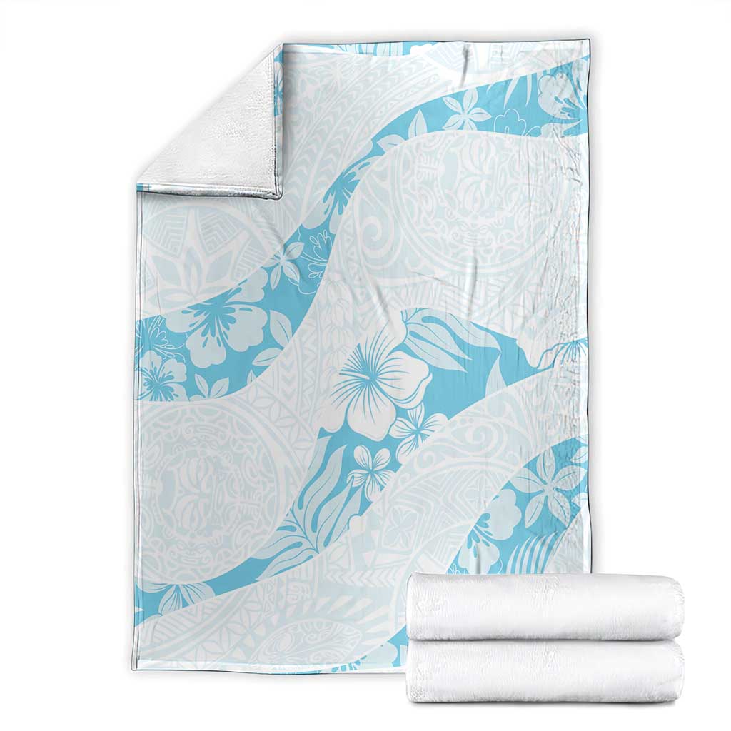 Aloha Hawaii Floral Tapa Blanket Patchwork Turquoise LT7 - Polynesian Pride