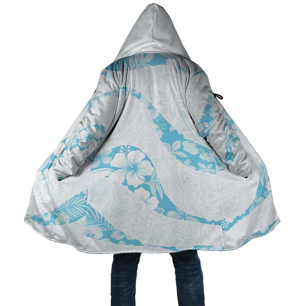Aloha Hawaii Floral Tapa Cloak Patchwork Turquoise LT7 Unisex Turquoise - Polynesian Pride