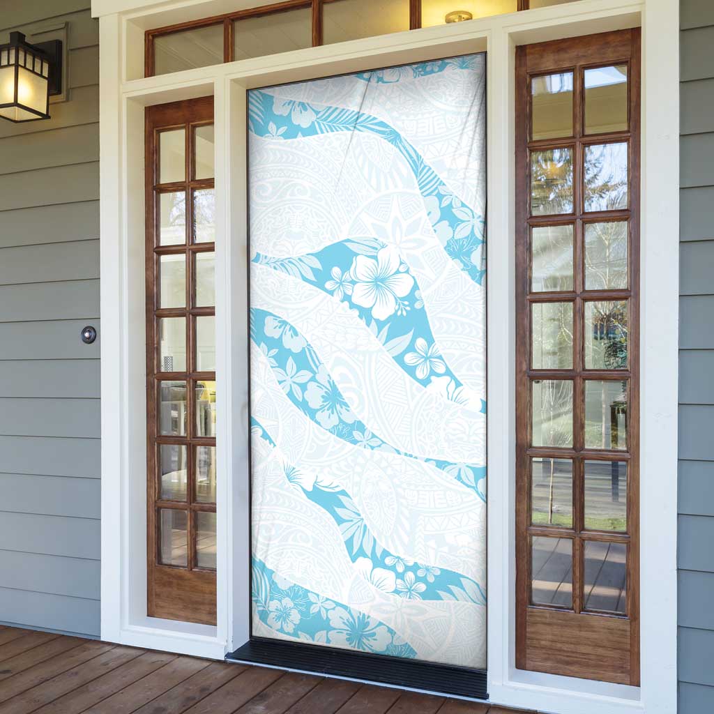 Aloha Hawaii Floral Tapa Door Cover Patchwork Turquoise LT7 - Polynesian Pride